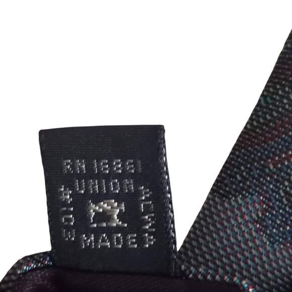 Vintage Damon Levy's Nashville Blue Paisley Woven 100% Silk Neck Tie USA Made - Picture 7 of 7